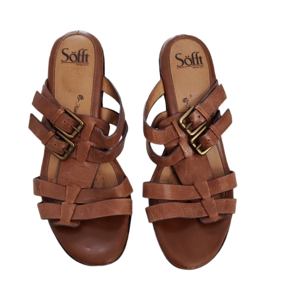 Sofft Brown Leather Sandals Size 7M